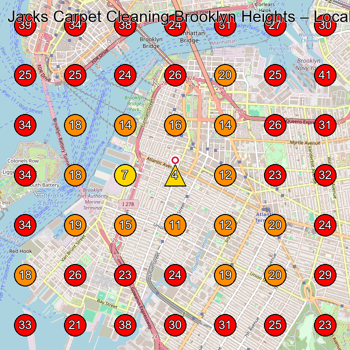 Jacks Carpet Cleaning Brooklyn Heights GeoGrid visibility map for Carpet Cleaning Service in Brooklyn